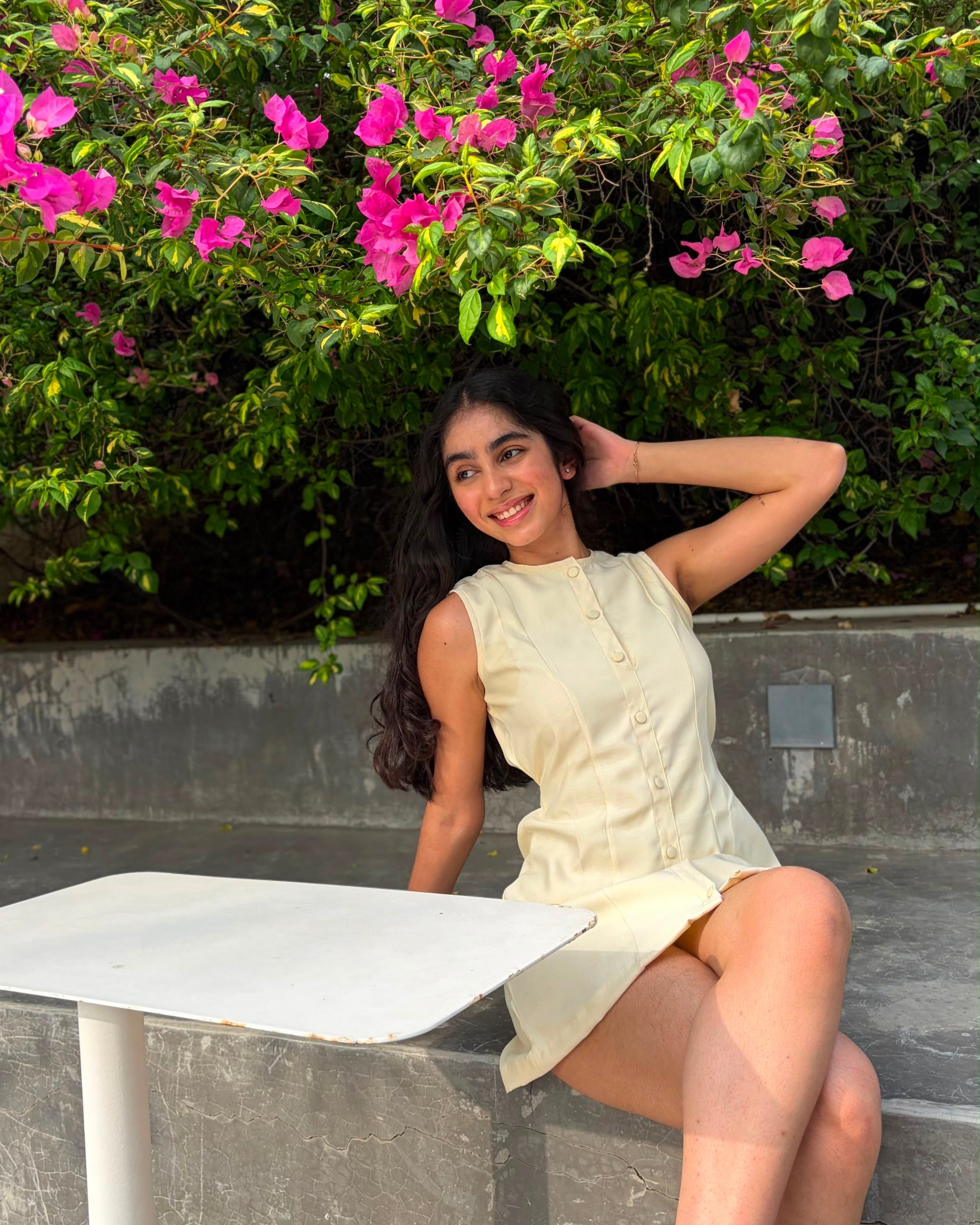 Belle dress in butter yellow